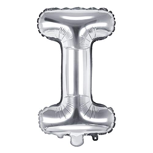 Folienballon Buchstabe I Höhe 35 cm Silber Partyballon von DekoHaus