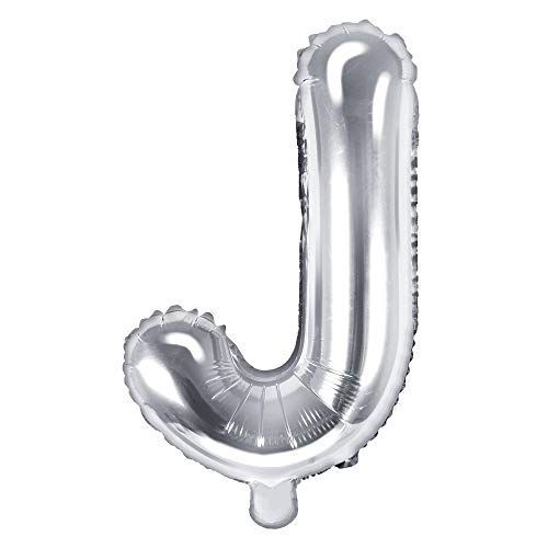 Folienballon Buchstabe J Höhe 35 cm Silber Partyballon von DekoHaus