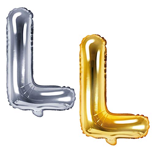 DekoHaus Folienballons Buchstaben / Zahlen Höhe 35 cm Farben: Gold oder Silber (L, Silber) von DekoHaus