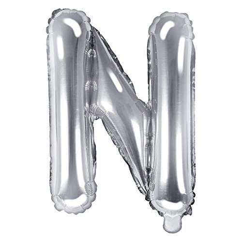Folienballon Buchstabe N Höhe 35 cm Silber Partyballon von DekoHaus