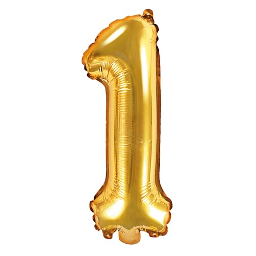 DekoHaus Folienballons Buchstaben / Zahlen Höhe 35 cm Farben: Gold oder Silber (1, Gold) von DekoHaus
