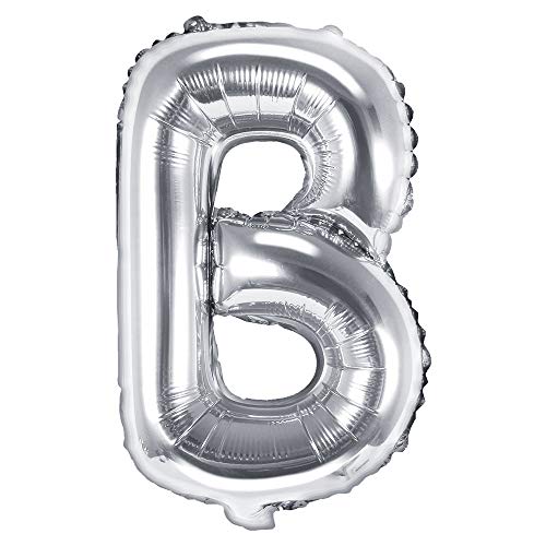 Folienballon Buchstabe B Höhe 35 cm Silber Partyballon von DekoHaus
