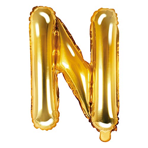 Folienballon Buchstabe N Höhe 35 cm Gold Partyballon von DekoHaus