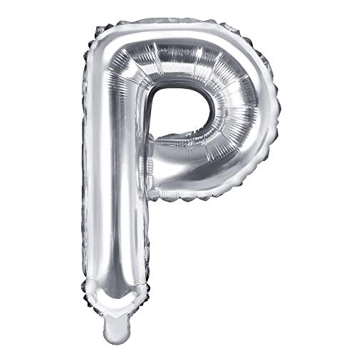 Folienballon Buchstabe P Höhe 35 cm Silber Partyballon von DekoHaus