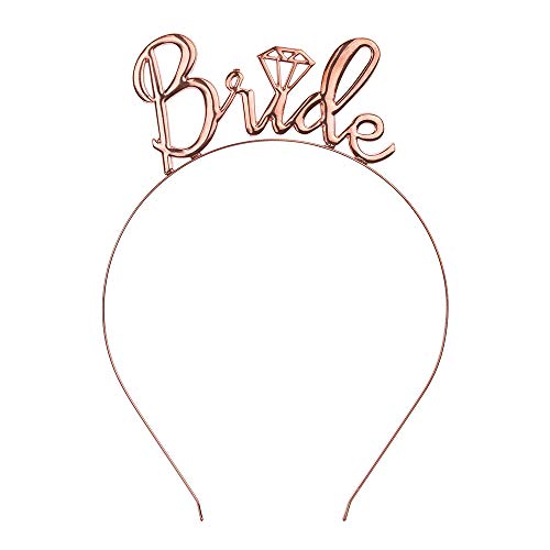 DekoHaus Haarreif Bride in Roségold Stirnband Universalgröße JGA Hochzeit von DekoHaus
