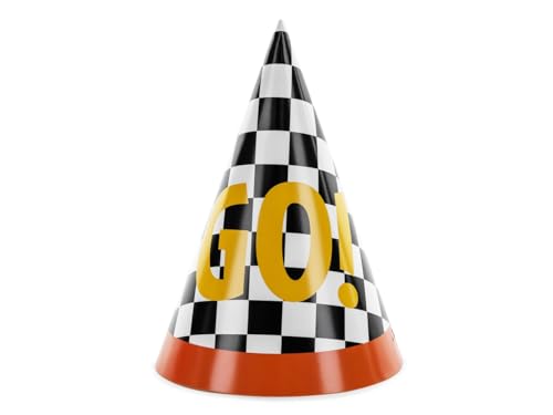 DekoHaus Papierhüte GO!, bunte Mischung, 16 cm hoch, Ø 11 cm, 6er-Pack von DekoHaus