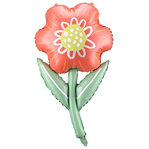 Folienballon Blume in Orange 43x75cm von DekoHaus