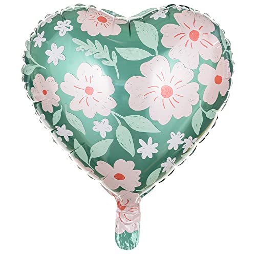 Folienballon Herz in Blumen 35cm Party Balloons von DekoHaus