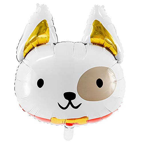 Folienballon Hund 45x50cm Partydekorationen Weiß von DekoHaus