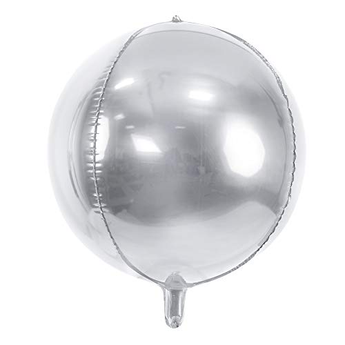 Folienballon Kugel in Silber, Größe: 40cm, Farbauswahl Helium Ballon Geburtstag Dekoration von DekoHaus