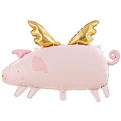 Folienballon Schweinchen mit Flügeln 72x46cm von DekoHaus