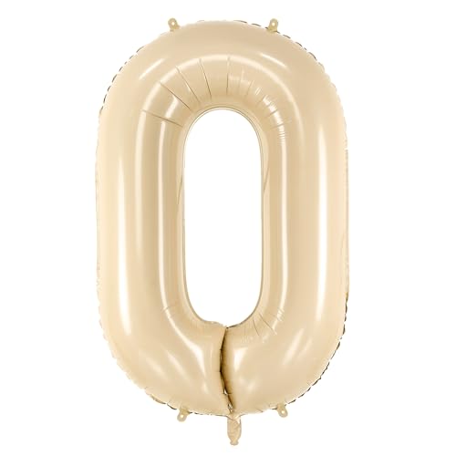 Folienballon Zahl 0 in Beige 72cm von DekoHaus