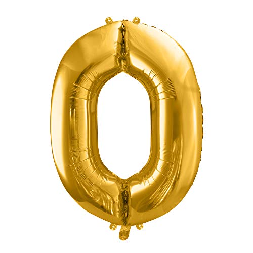 Folienballon Zahl 0 in Gold, Metallic, Größe: 86cm Folienballon Zahl 0 in Gold, Metallic, Größe: 86cm von DekoHaus