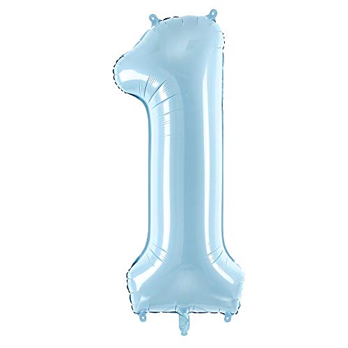 Folienballon Zahl 1 in Blau 86cm Partyzubehör von DekoHaus