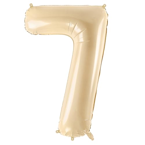 Folienballon Zahl 7 in Beige 72cm von DekoHaus