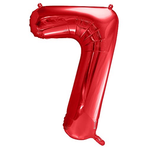 Folienballon Zahl 7 in Rot 86cm von DekoHaus