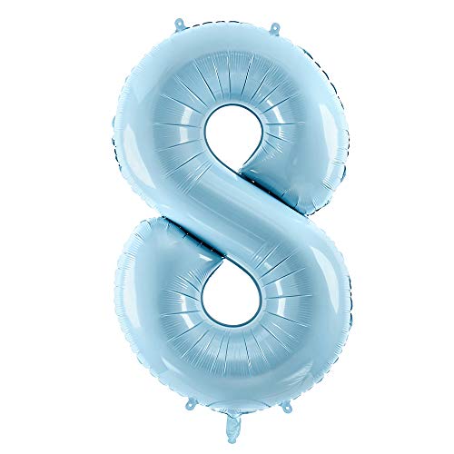 Folienballon Zahl 8 in Blau 86cm Partyzubehör von DekoHaus