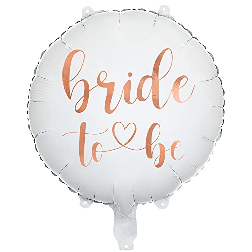 Folienballon in Weiß mit Aufschrift Bride to be 35cm Partyballons JGA von DekoHaus