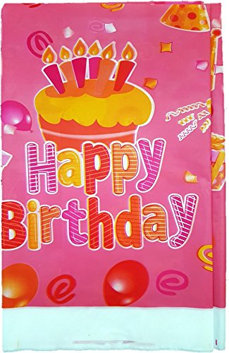 DekoShop-Happy Birthday Tischdecke pink von DekoShop