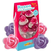 Oblaten Rosen rosa/lila, 8 Rosen-Dekore für Tortendeko aus Esspapier Oblaten Rosen rosa/lila, 8 Rosen-Dekore für Tortendeko aus Esspapier von Dekoback GmbH