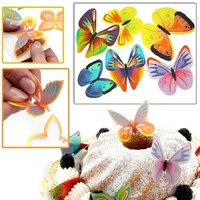 Schmetterlinge aus Oblaten 12 Stk., essbare Fooddeko, 5-7 cm groß Schmetterlinge aus Oblaten 12 Stk., essbare Fooddeko, 5-7 cm groß von Dekoback GmbH