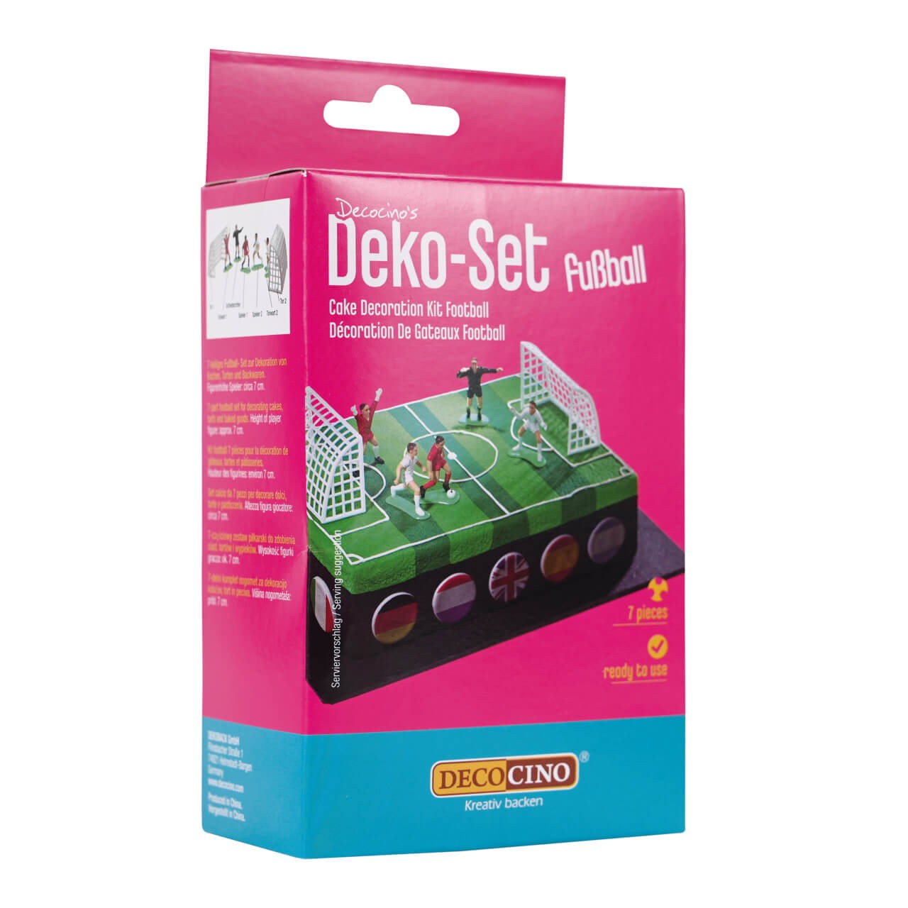7 teiliges Tortendeko-Set mit Fussballern und Toren von Dekoback