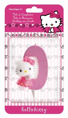 Kuchenkerze Hello Kitty Zahl 0 von Dekoback