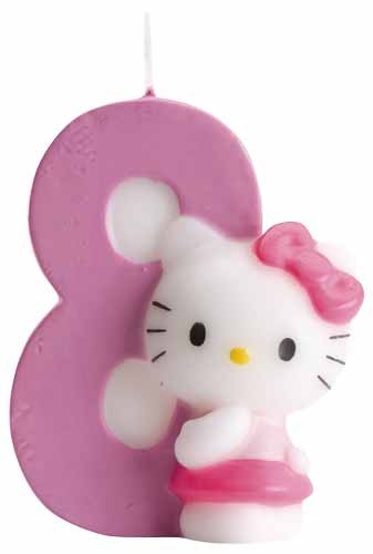 Kuchenkerze Hello Kitty Zahl 8 von Dekoback