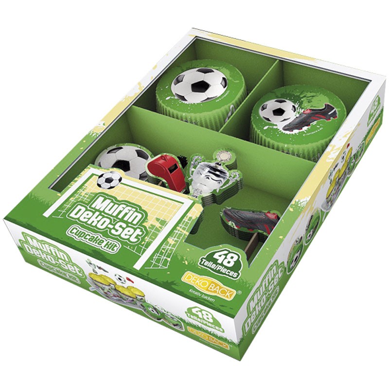 Muffinset Fussball, 48 teilig Muffinset Fussball, 48 teilig von Dekoback