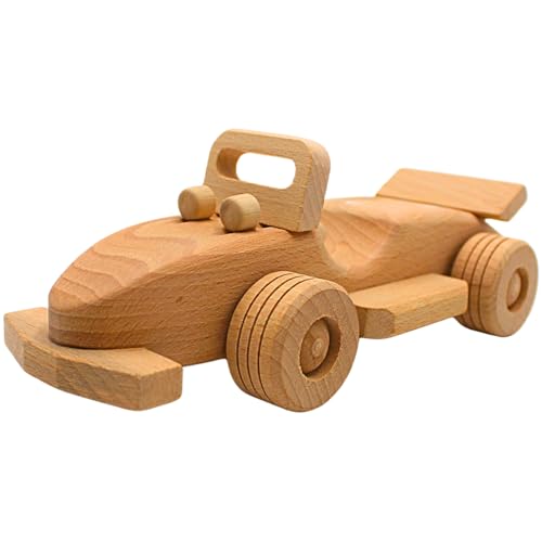 Nachhaltiger Holz - Rennauto, Holzauto als Cabriolet, Dekoauto, Formel 1 Rennwagen, Rennwagen mit sportlichem Design als Modellauto aus Holz, L/B/H 22 x 10 x 8 cm. von Dekohelden24