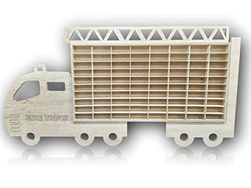 Dekoralove Regal Figuren Federn Feuerwehr Auto Auto Regal Vitrine f mit 80 Fächern Setzkasten Hängevitrine für Modellautos Organizer von Dekoralove