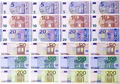 Spielgeld - 120 Verschiedene Euro-Scheine in 5€, 10€, 20€, 50€, 100€, 200€ | von DEKOSPASS // Rechnen Lernen Kaufmannsladen Spielen Deko Spielgeld - 120 Verschiedene Euro-Scheine in 5€, 10€, 20€, 50€, 100€, 200€ | von DEKOSPASS // Rechnen Lernen Kaufmannsladen Spielen Deko von Dekospass // Direkt vom deutschen Hersteller DEKOSPASS