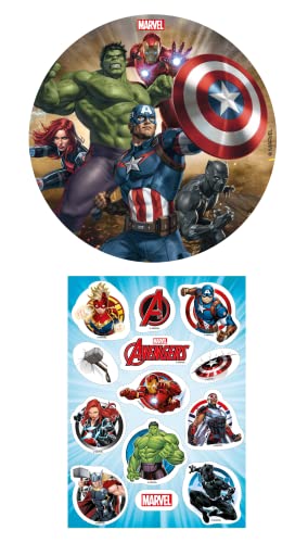 2er Set Avengers Essbarer Tortenaufleger 16cm + Muffinaufleger, Tortendeko Kindergeburtstag Tortenbild 2er Set Avengers Essbarer Tortenaufleger 16cm + Muffinaufleger, Tortendeko Kindergeburtstag Tortenbild von Dekozauber24