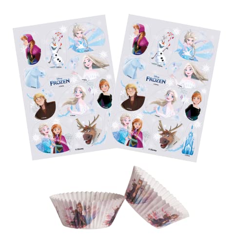 Dekozauber24 Frozen Set 24x Essbare Muffinaufleger + 25x Muffinschalen Tortendeko Kindergeburtstag Muffin Deko Dekozauber24 Frozen Set 24x Essbare Muffinaufleger + 25x Muffinschalen Tortendeko Kindergeburtstag Muffin Deko von Dekozauber24