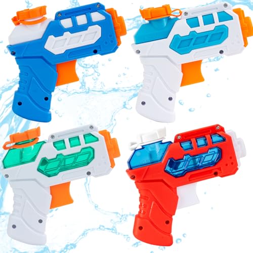 4 Pack Wasserpistole für Kinder, kleine Mini-Wasserpistolen Super-Wasserblaster Wasserspritzpistole, Draußen-Wasserspielzeug Sommer Schwimmbad Strand für Jungen/Mädchen - 4 Farben 4 Pack Wasserpistole für Kinder, kleine Mini-Wasserpistolen Super-Wasserblaster Wasserspritzpistole, Draußen-Wasserspielzeug Sommer Schwimmbad Strand für Jungen/Mädchen - 4 Farben von Dekukar