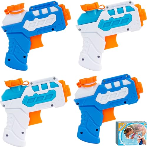 4 Pack Wasserpistole für Kinder, kleine Mini-Wasserpistolen Super-Wasserblaster Wasserspritzpistole, Draußen-Wasserspielzeug Sommer Schwimmbad Strand für Jungen/Mädchen – Geschenkpaket (Blau&Hellblau) 4 Pack Wasserpistole für Kinder, kleine Mini-Wasserpistolen Super-Wasserblaster Wasserspritzpistole, Draußen-Wasserspielzeug Sommer Schwimmbad Strand für Jungen/Mädchen – Geschenkpaket (Blau&Hellblau) von Dekukar