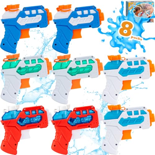 8 Packungen Wasserpistolen für Kinder, Mini-Wasserpistole für Sommerpool, Garten, Strand, Trainingsspielzeug für Hunde und Katzen - Geschenkbox 8 Packungen Wasserpistolen für Kinder, Mini-Wasserpistole für Sommerpool, Garten, Strand, Trainingsspielzeug für Hunde und Katzen - Geschenkbox von Dekukar