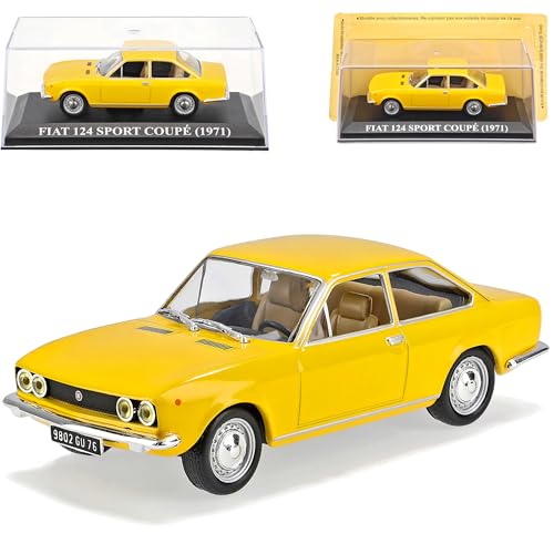 Del Prado FIAT 124 Sport Coupe Gelb 1971 1/43 Modell Auto Modellauto Sonderangebot von Del Prado