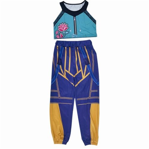 Dämonenjäger-Kostüm für Kinder, Rumi Mira Zoey, Halloween-Kostüm, Kleid, Welttag des Buches, Mädchen, Cosplay, Karneval, Outfits (grün, 140) von Delanhon