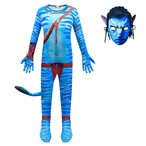 Delanhon Cosplay-Kostüm für Kinder, Filmfigur, Jungen, Mädchen, Kostüm, Jake, Sully Neytiri, Rollenspiel-Kostüm (140, Stil 1) von Delanhon