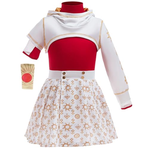 Delanhon Zombies-Kostüm für Mädchen, Cheerleader, Halloween, Cosplay, Kinderparty, Verkleidung, Outfits für 4–13 Jahre (Rock, 7–8 Jahre) von Delanhon