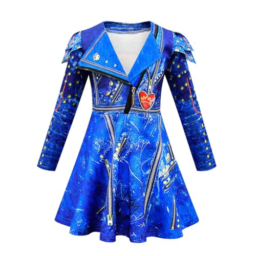 Evie Bridget Evie Bridget Prinzessinnenkleid für Mädchen, Rot, Karneval, Outfit für 4–12 Jahre (150, Evie) von Delanhon