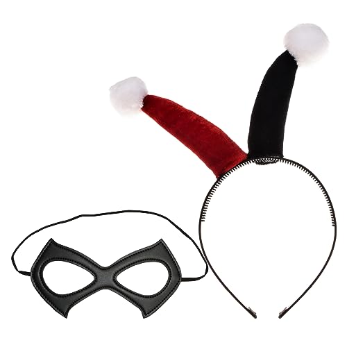 Delicate Dew Halloween The Joker Cosplay Stirnband Schwarze Augen Maske Kostüm Partyzubehör (Stirnband und Maske) von Delicate Dew