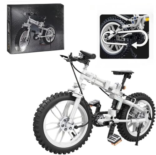 DelightCube Technik Mountainbike Fahrrad Bausteine Modell, 242 Teile Faltrad Bausteine Mountain Bike Modell Bauset, Konstruktionsspielzeug Bike Geschenk für Kinder und Erwachsene von DelightCube