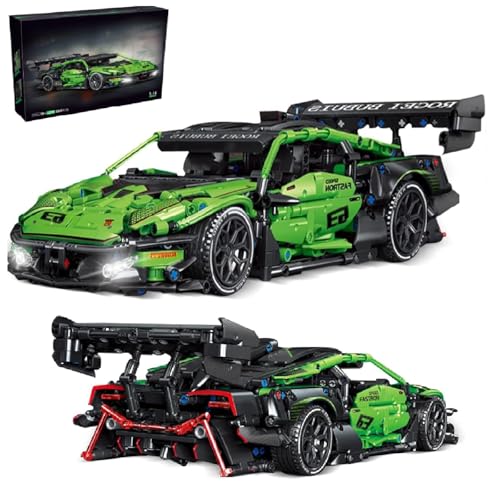 DelightCube Technik Supersportwagen Bausteine Set, 1644 Teile MOC Teile Rennwagen Modell Bausteine Bausatz Klemmbausteine, 1:14 Bauset Auto Spielzeug, Kinder-Erwachsenen-Sportwagen-Spielzeug-Modell von DelightCube