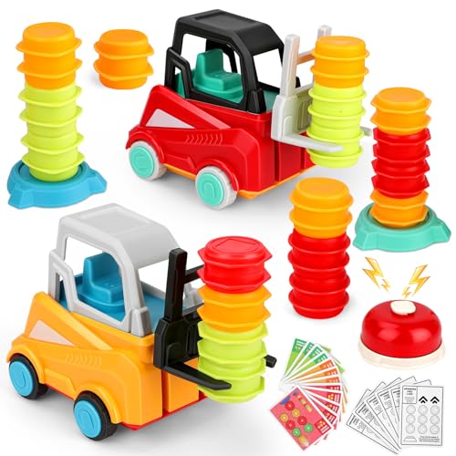 Engineer Forklift Transport Game, Gabelstapler Transport Spiel, Kinder Engineering Truck Gabelstapler Spielzeug, 2-Spieler-Lernspielzeug Für Kleine Gabelstapler von Delisouls