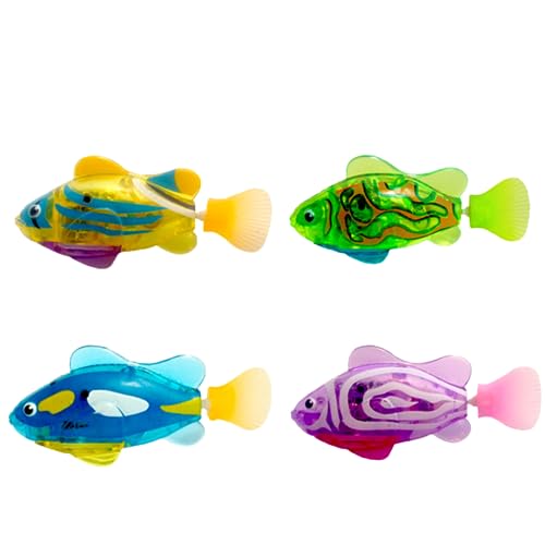 Delmkin 4 Stück Fisch Spielzeug Wiederverwendbare Roboter Fisch Elektrische Katzenspielzeug Fisch Schwimmende Fische Spielzeug für Kinder (Kombination 1) von Delmkin