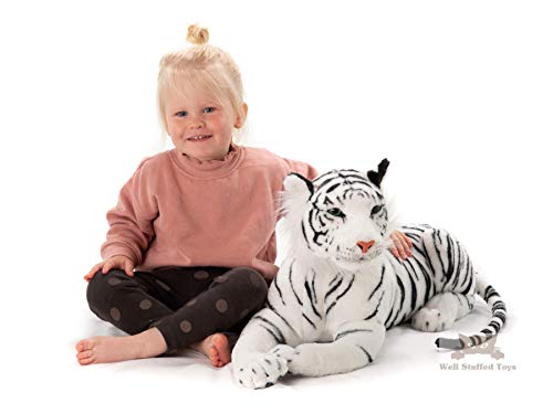 Deluxe Paws Realistischer, lebensechter, gefüllter Plüsch Weißer Tiger Weiches Spielzeug 100cm 40 von Deluxe Paws