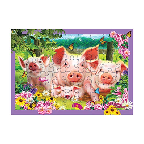 Deluxebase 3D LiveLife Tray Jigsaw Puzzle - Schweinebucht. Lentikulares 3D Vieh-Puzzlespiel mit 40 Stücken! Tray Puzzle Range Originalvorlage genehmigt vom bekannten Künstler, Michael Searle! von Deluxebase