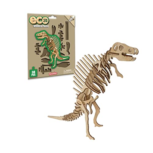 Eco 3D Holzpuzzle - Spinosaurus von Deluxebase. Kreatives pädagogisches 3D-Skulpturenpuzzle aus Holz für Kinder FSC-recyceltes nachhaltiges Holz von Deluxebase